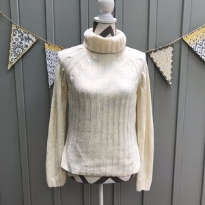 SO GSJC Cream Chenille Turtleneck Pullover Sweater